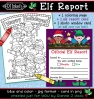 Elf Report, Card and Holiday Coloring Page Printables