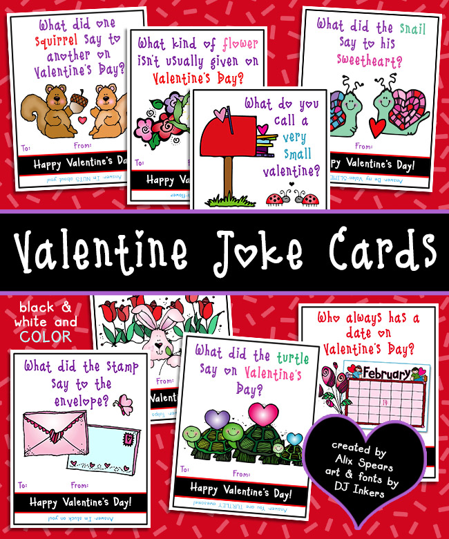 Valentine joke cards for kids and friends by DJ Inkers