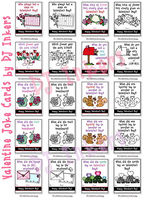 Valentine Joke Cards - 8 Printable Valentines for Kids