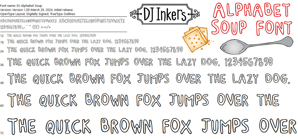 DJ Alphabet Soup Font Download