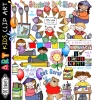Cute, colorful clip art for young artists and kids art class by DJ Inkers