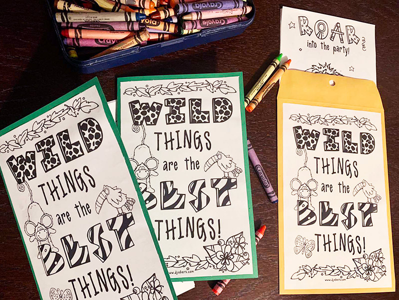 Wild Things Mini Coloring Book Party Favor Download