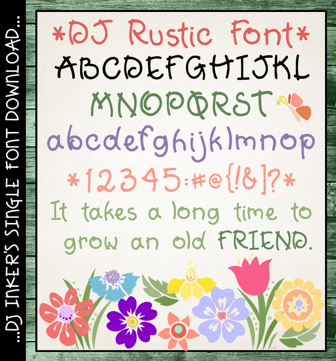 This bold rustic font was made with hand drawn lettering by DJ Inkers