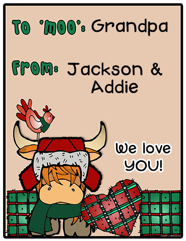 Holiday Highland Cow Clip Art Download