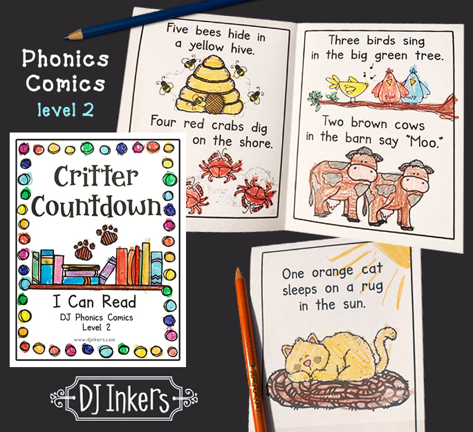 Phonics Comics Level 2 - I Can Read 5 Printable Mini Books