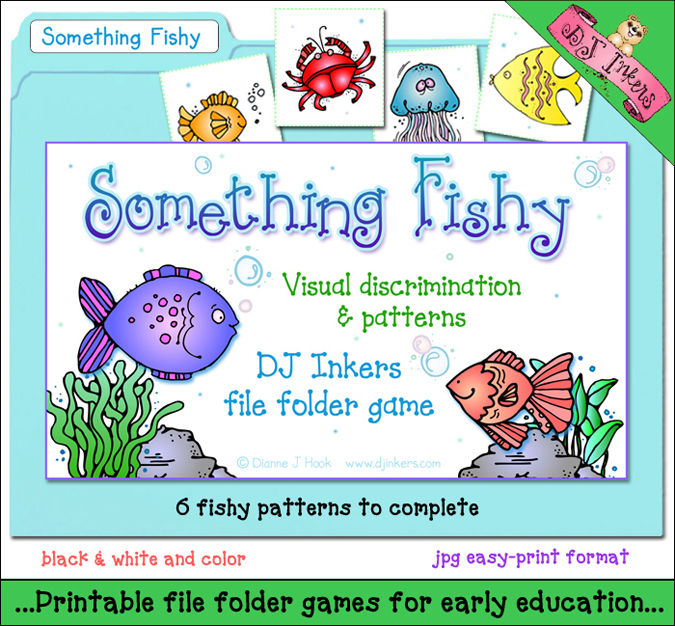 Something Fishy patterns file folder game for early education by DJ Inkers