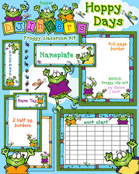 Hoppy Days - Frog Classroom Theme Borders & Printables