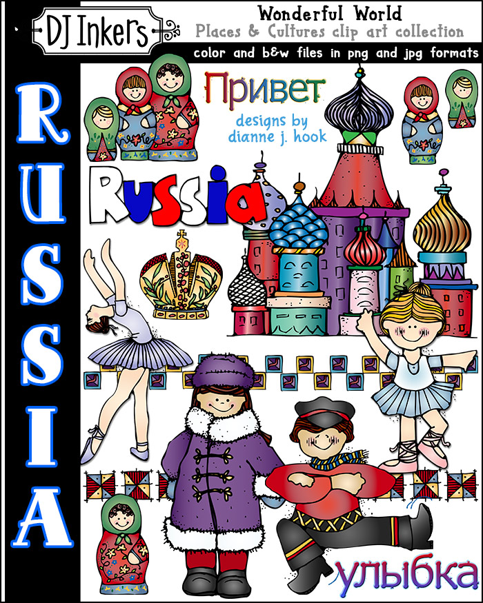 Clip art for Russia kids and symbols by DJ Inkers