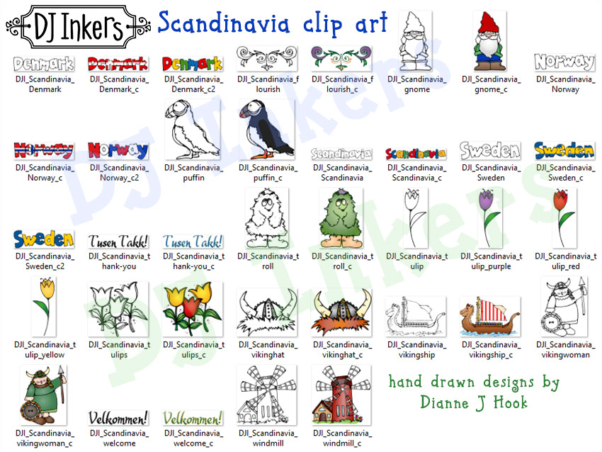 Nordic Clip Art for Scandinavia - Wonderful World Download