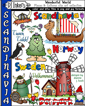 Nordic Clip Art for Scandinavia - Wonderful World Download