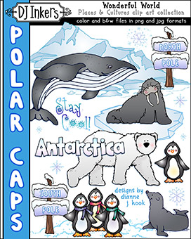 North and South Pole Clip Art - Wonderful World Download