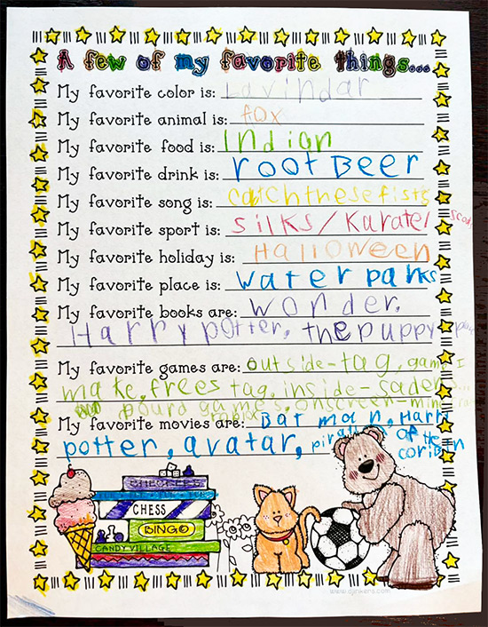 All About Me Printable Journal Download