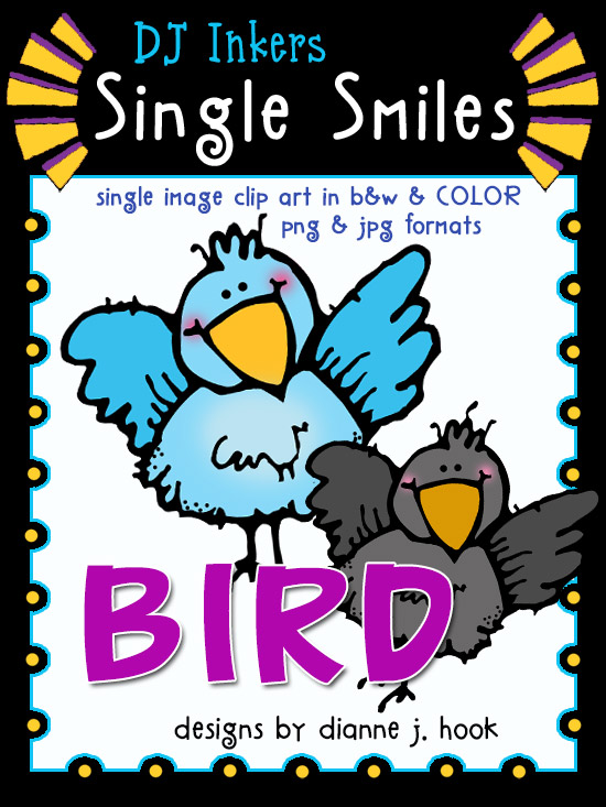 clip art bird in 2 colors by DJ Inkers