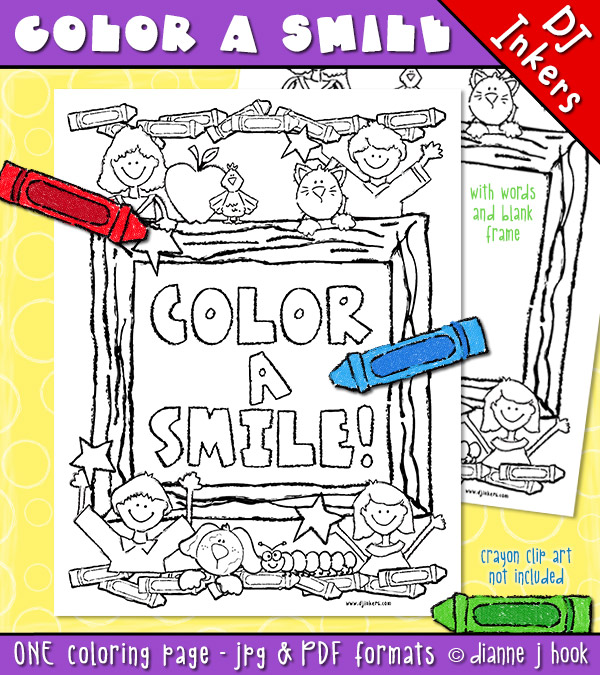 Color A Smile Printable Coloring Page Download