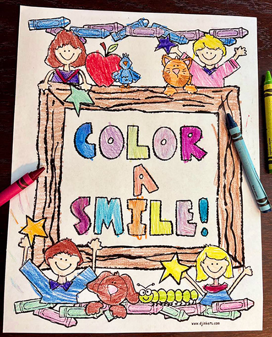 Color A Smile Printable Coloring Page Download