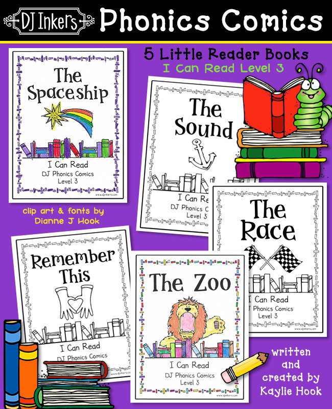 Phonics Comics Level 3 - I Can Read 5 Printable Mini Books