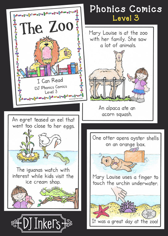 Phonics Comics Level 3 - I Can Read 5 Printable Mini Books