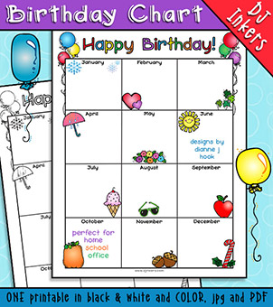 Birthday Chart Printable Download