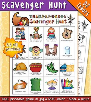 Thanksgiving Scavenger Hunt Printable Activity