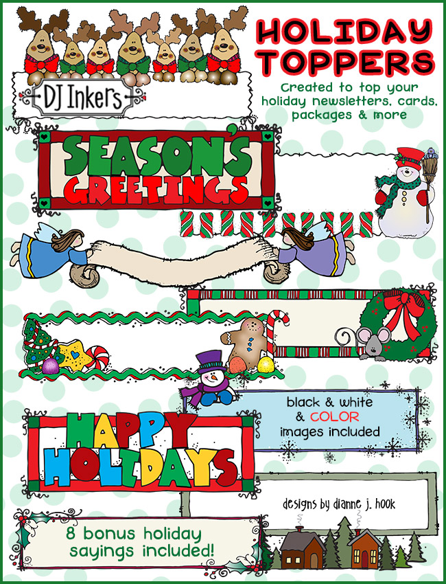 Holiday Toppers Clip Art Download