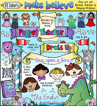 Make Believe Clip Art for Drama and Theater Kids
